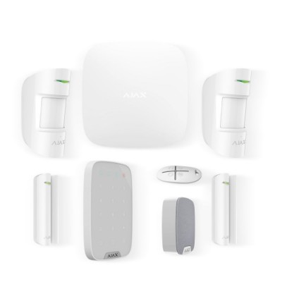 AJAX HUBKIT LUXE WIT 2x pir, 2x DC, Keypad, AB, int. Sirene