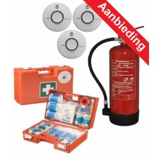 Brand Preventie kit 3 met rookmelders, Blusdeken en 6L Blusser