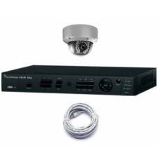 Truvision 4 Kanaals NVR digitale recorder met PoE en 2x 1,3MP dome camera