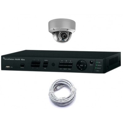 Truvision 4 Kanaals NVR digitale recorder met PoE en 2x 1,3MP dome camera