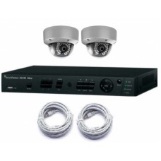 Truvision 4 Kanaals NVR digitale recorder met PoE en 2x 1,3MP bolcamera