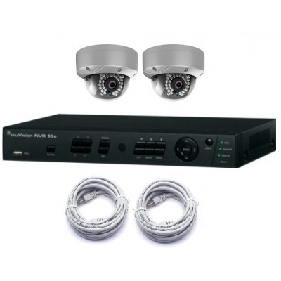 Truvision 4 Kanaals NVR digitale recorder met PoE en 2x 1,3MP bolcamera