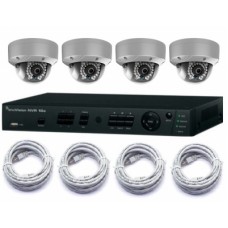 Truvision 4 Kanaals NVR digitale recorder met PoE en 4x 1,3MP bolcamera 2,8mm