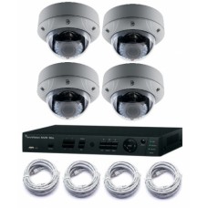 Truvision 4 Kanaals NVR digitale recorder met PoE en 4x 1,3MP bolcamera 2,8-12mm