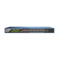 Hikvision L2 switch, Unmanaged PoE switch met 24 poorten 10/100M PoE e