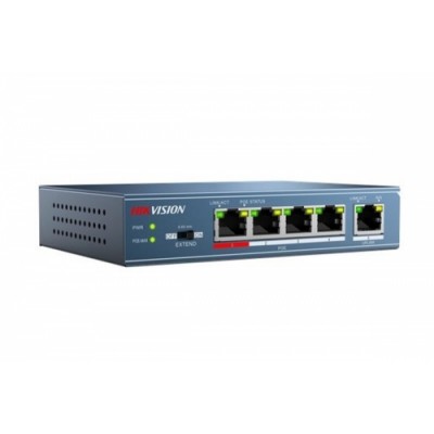 Hikvision Gigabit PoE Switch unmanaged, 4 poorts