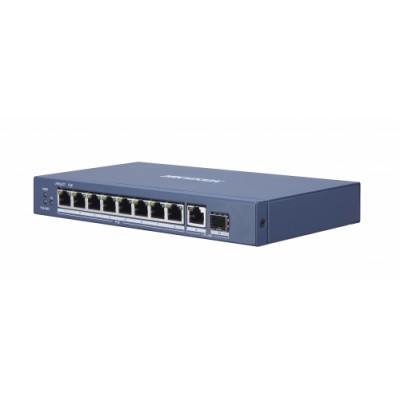 Hikvision 10 Poorts, Gigabit switch, 8x PoE, 1x SFP