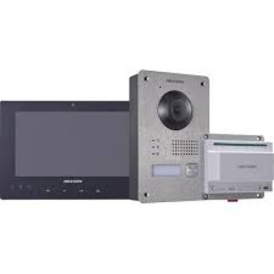 Hikvision 2-Draads Intercom IP systeem met zwart 7" scherm