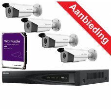 Hikvision IPHD 4x 3MP bullet 80m IR 8 kanaals hdd recorder