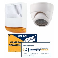 Dummy Alarm Set 3 Sirene met Flitser, Camera en Stikkers
