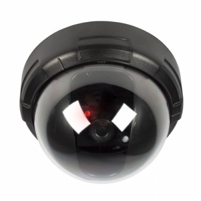 Indoor dummy domecamera met zwarte rand, knipperled...