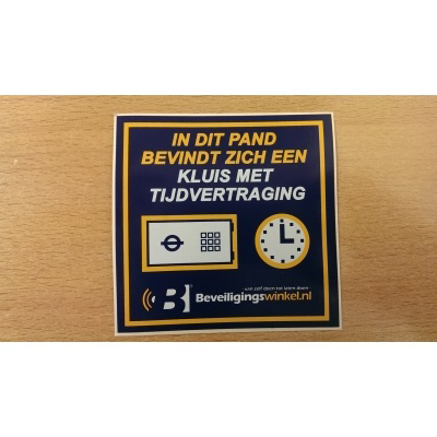 Beveiligingswinkel kluis vertraging stickers