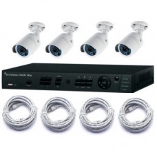 Truvision NVR POE harddisk recorder met 4x IP 1.3MP beveiligingscamera 4mm