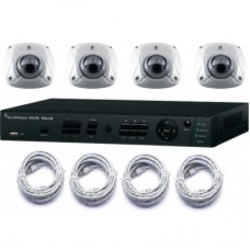Truvision NVR POE harddisk recorder met 4x IP 1.3MP mini domecamera 2.8mm