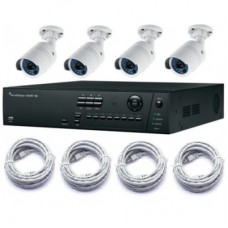Truvision 8 Kanaals NVR digitale recorder met PoE en 4x Bullet camera 6mm