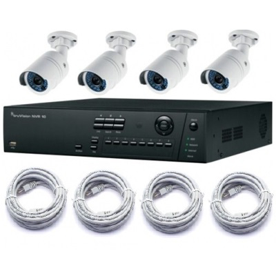 Truvision 8 Kanaals NVR digitale recorder met PoE en 4x Bullet camera 4mm