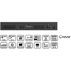 TruVision 4 Kanaals Tribride TVI Recorder 1TB HDD