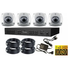4 Kanaals Recorder Cameraset met 4x Wedgecamera 1080P Full HD