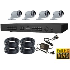 8 Kanaals Recorder Cameraset met 4x buiscamera 1080P Full HD