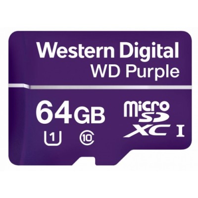 High Endurance Puple Video Monitoring micro SD Card 64GB